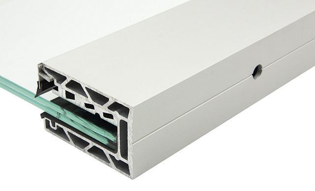 Комплект профиля зажимного для стекла 12мм и 6+6,с отверстиями, АНОД. алюминий 100х60мм, т100-1-12 8