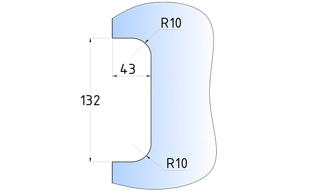 Замок центральный с прямоугольным ригелем, полированный, вырез 13 t152 PSS 3 Замок центральный с прямоугольным ригелем, полированный, вырез 13 t152 PSS 3