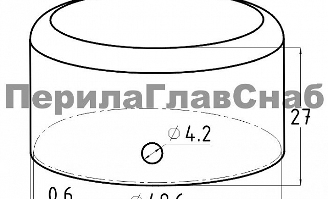 Заглушка деревянного поручня Ø49 мм, золото k083-88 2 Заглушка деревянного поручня Ø49 мм, золото k083-88 2