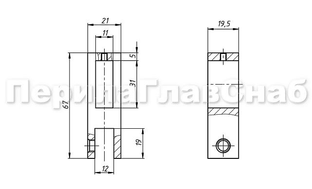 Соединитель труба-стекло, для трека 30х10 мм, AISI 304 полированный t461 PSS 2