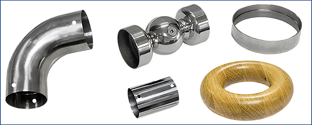 Соединители и отводы для деревянного поручня в Челябинске. Комплектующие для лестничных ограждений и перил ПерилаГлавСнаб Соединители и отводы для деревянного поручня в Челябинске. Комплектующие для лестничных ограждений и перил ПерилаГлавСнаб