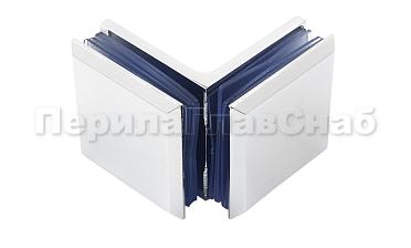 Коннектор для душевой кабины стекло-стекло 90° 45х45 мм цинк-хром полированный t735 PZn  купить в Челябинске