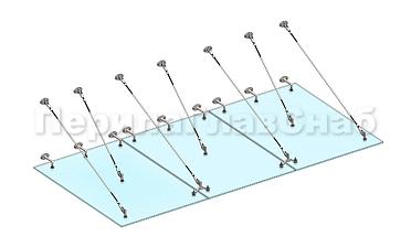 Комплект фурнитуры для козырька 1800х3700 (на вантах/тягах) k671-18-37 купить в Челябинске