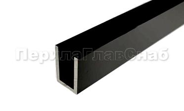 П-образный профиль 19x13, L=2200, под стекло 8 мм, алюминий анодированный в черный глянцевый t756 AND BL купить в Челябинске