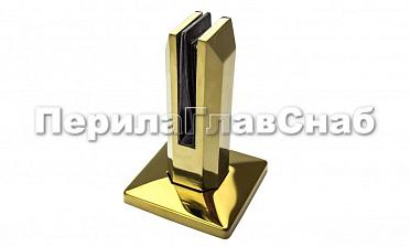 Стеклодержатель литой напольный, плоский 50х50х160 мм, полированный, под золото (AISI 304) Фk275-88 купить в Челябинске