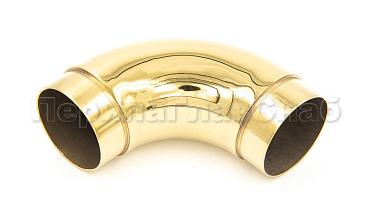 Отвод поручня под Ø50.8х102х1.45 мм, 90°, полированный 600 Grit, с двумя установочными кольцами, золото k052-88 купить в Челябинске
