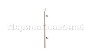 Стойка круглая Ø38.1: 2 литых зажимных стеклодержателя, полированная, с одноанкерым крепежом, высота 950 мм (AISI 304) k736-L купить в Челябинске